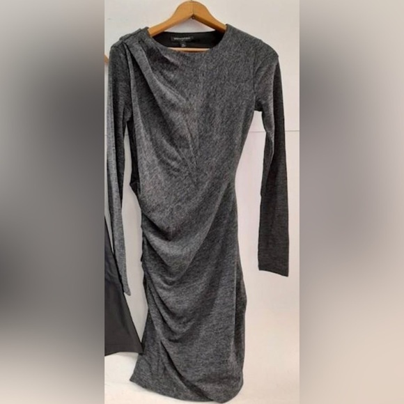 NWT $90 Banana Republic Dark Gray Charcoal Ruched‎ Jersey Mini Bodycon Dress - Picture 2 of 6